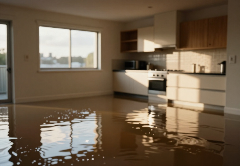 Water-damaged office in Chullora before drying